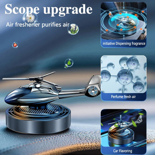 SolarBreeze Car Air Freshener helicopter design with solar powered propeller for cars